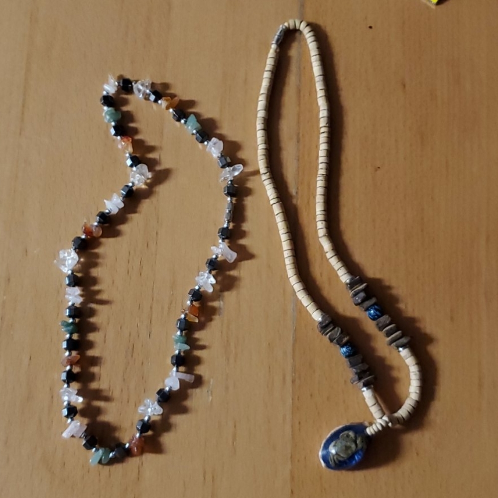 Bead and shell necklaces